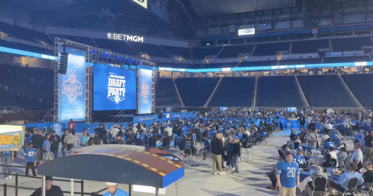 Lions Fans at Ford Field React to First-Round Draft Pick