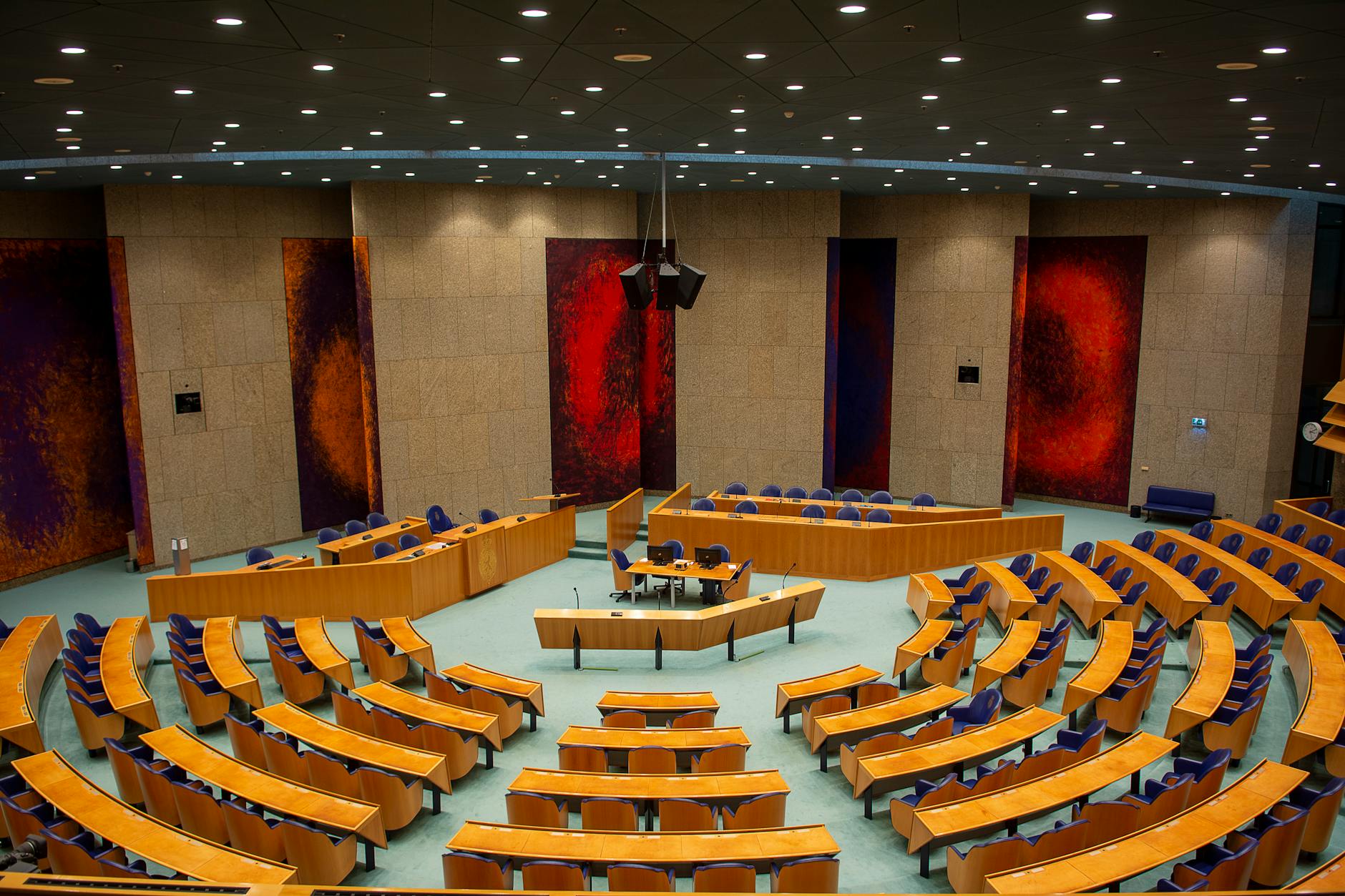 Legislative chamber with circular seating arrangement